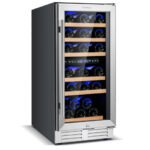 Dual Zone 30-Bottle Wine Cooler with Temperature Memory - Silver