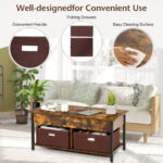 Lift Top Coffee Table with Storage Drawers and Hidden Compartment