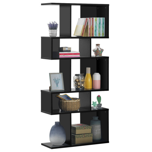 5 Tier Space-Saving Ladder Corner Bookshelf with Modern Design