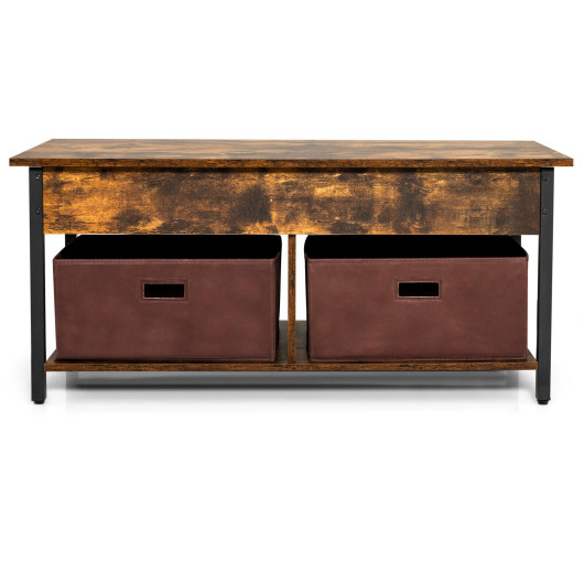 Lift Top Coffee Table with Storage Drawers and Hidden Compartment - Image 7