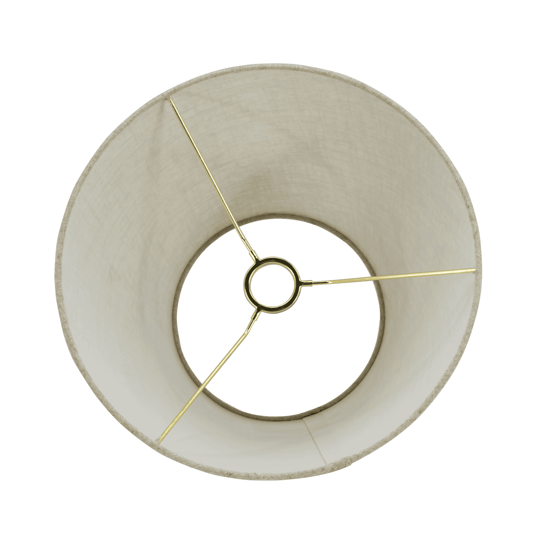 Brass Metal and Glass Table Lamp with Linen Shade