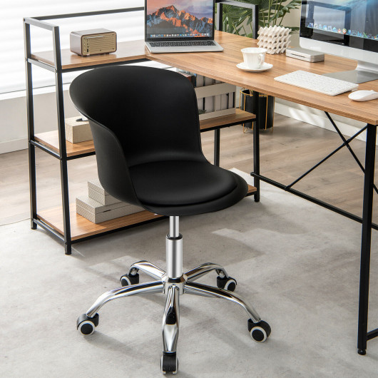 Ergonomic PU Leather Office Chair with Adjustable Height and Wheels (Set of 2)