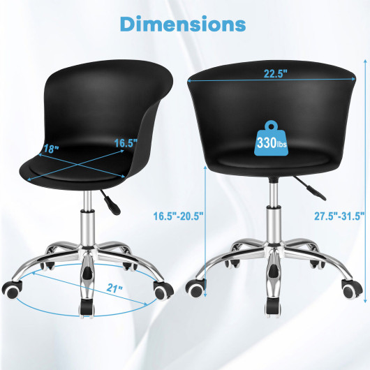 Ergonomic PU Leather Office Chair with Adjustable Height and Wheels (Set of 2)