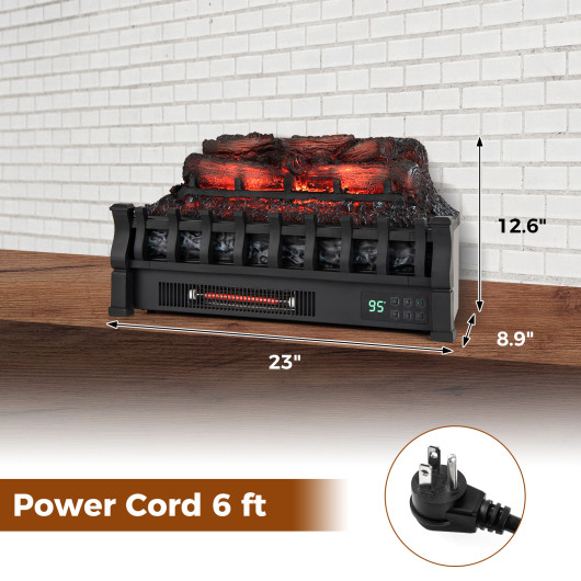 23 Inch Black Electric Fireplace with 3D Flame Effect