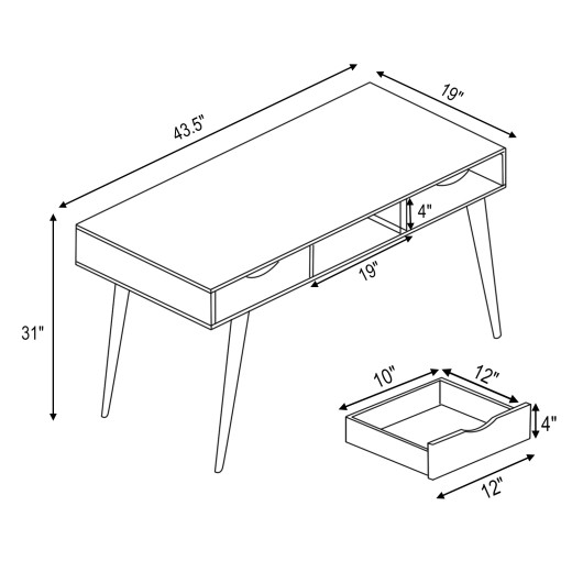 Modern Computer Desk with Drawers, Shelf, and Solid Wood Legs - Image 5