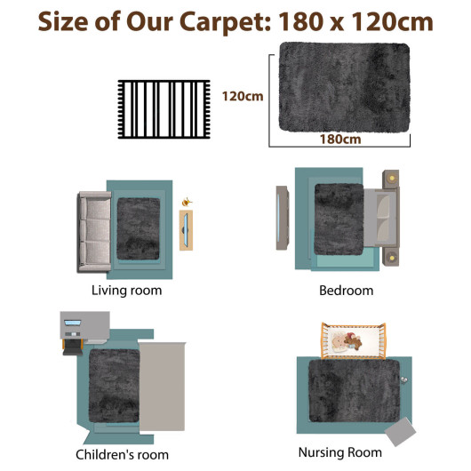 Modern Soft 4x6 Shag Rug with Anti-Slip Bottom - Image 4