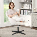 Cross-Legged Swivel Chair with Adjustable Height and Rocking Function