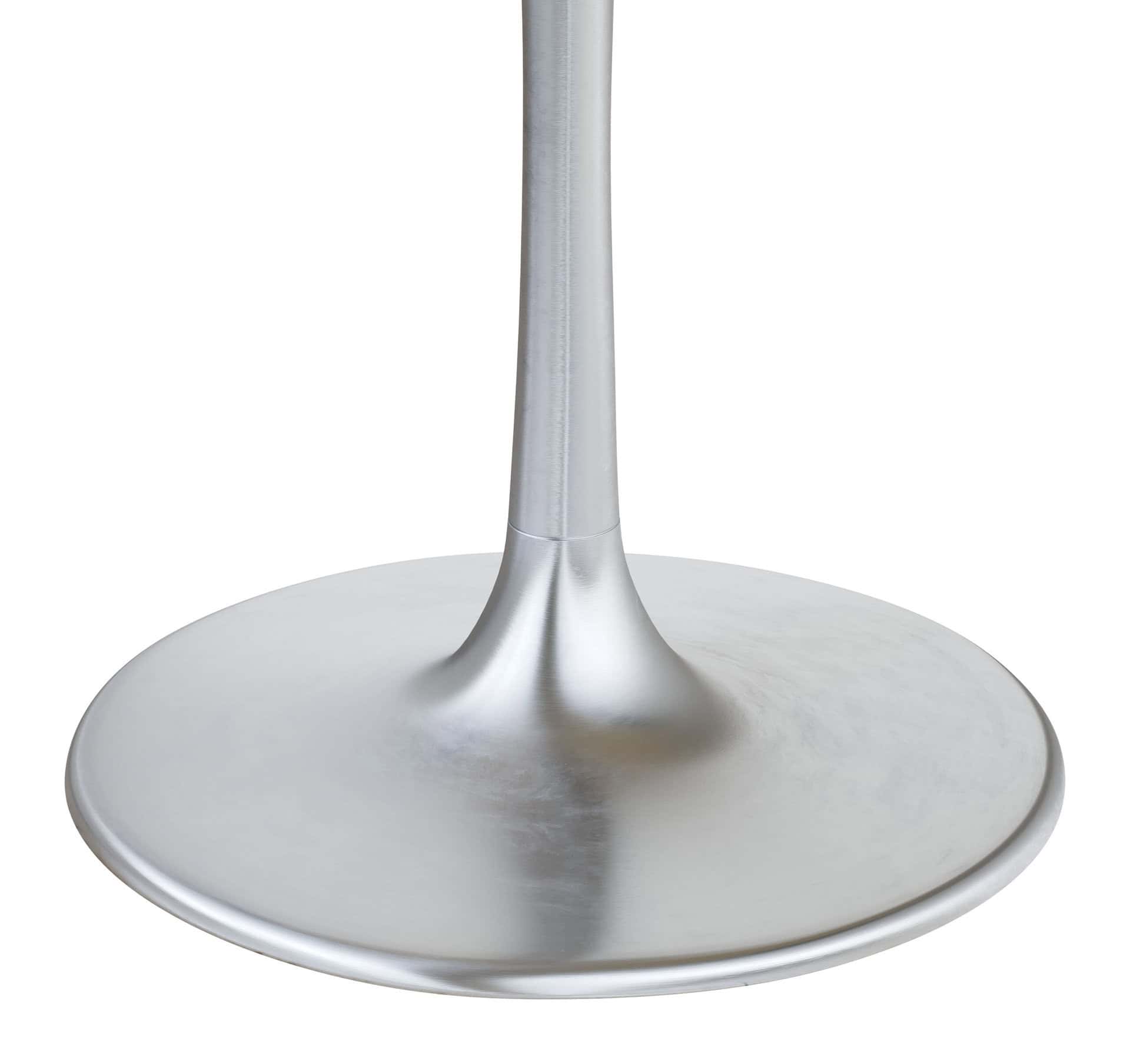 Round Marble Dining Table with Steel Base, Seats 4