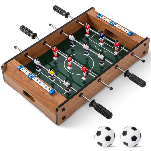 Mini Foosball Table with Steel Rods and Textured Grips