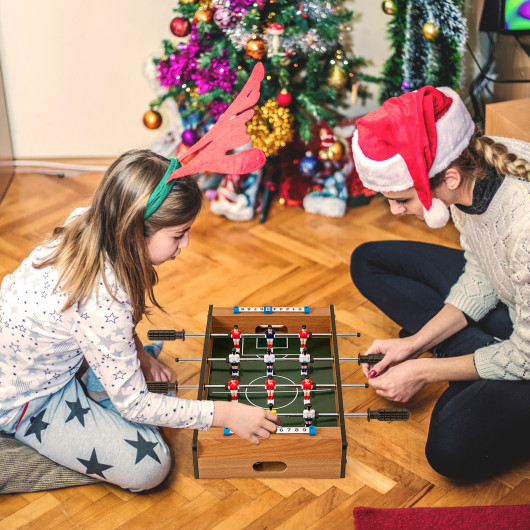 Mini Foosball Table with Steel Rods and Textured Grips