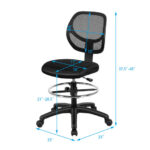 Ergonomic Adjustable Height Mesh Office Chair with Footrest