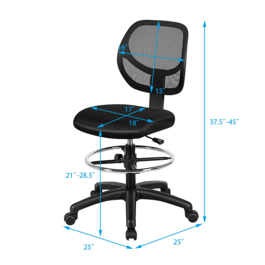 Ergonomic Adjustable Height Mesh Office Chair with Footrest - Image 4