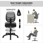 Ergonomic Adjustable Height Mesh Office Chair with Footrest