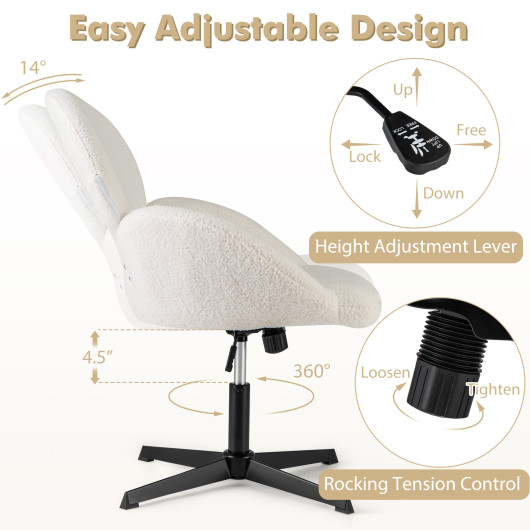 Cross-Legged Swivel Chair with Adjustable Height and Rocking Function - Image 6