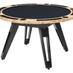 Convertible Burl Wood Dining and Poker Table with Storage