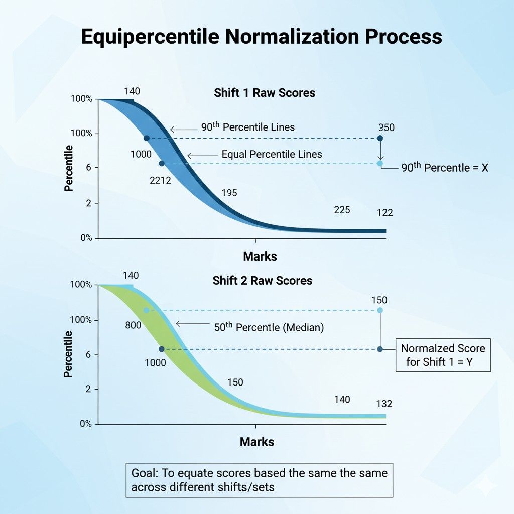 π Equipercentile normalization method explained for SSC CGL 2025