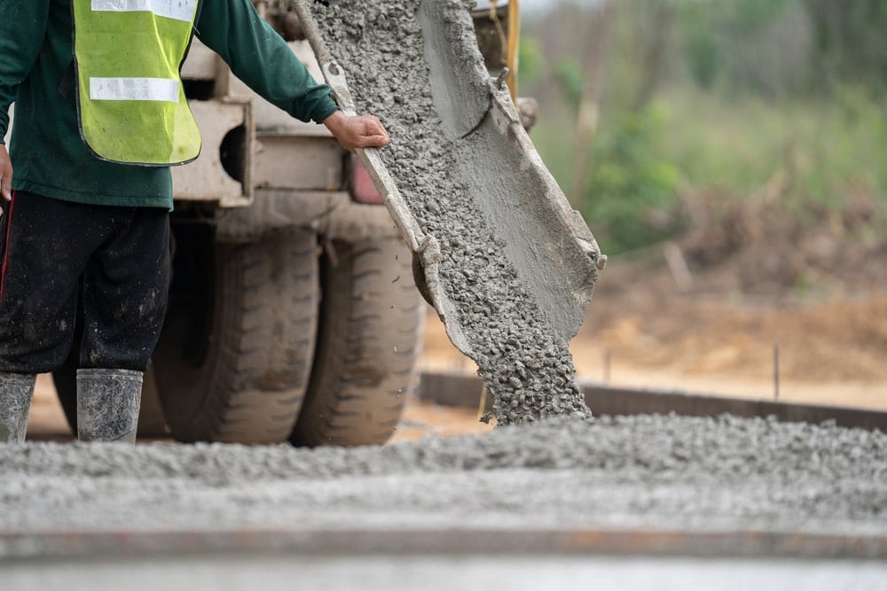 concrete pouring at a construction site