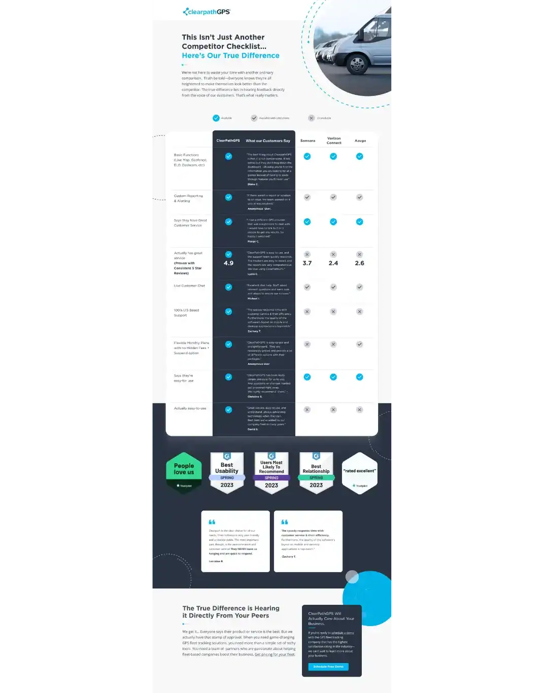 Competitor Comparison Checklist | ClearPathGPS