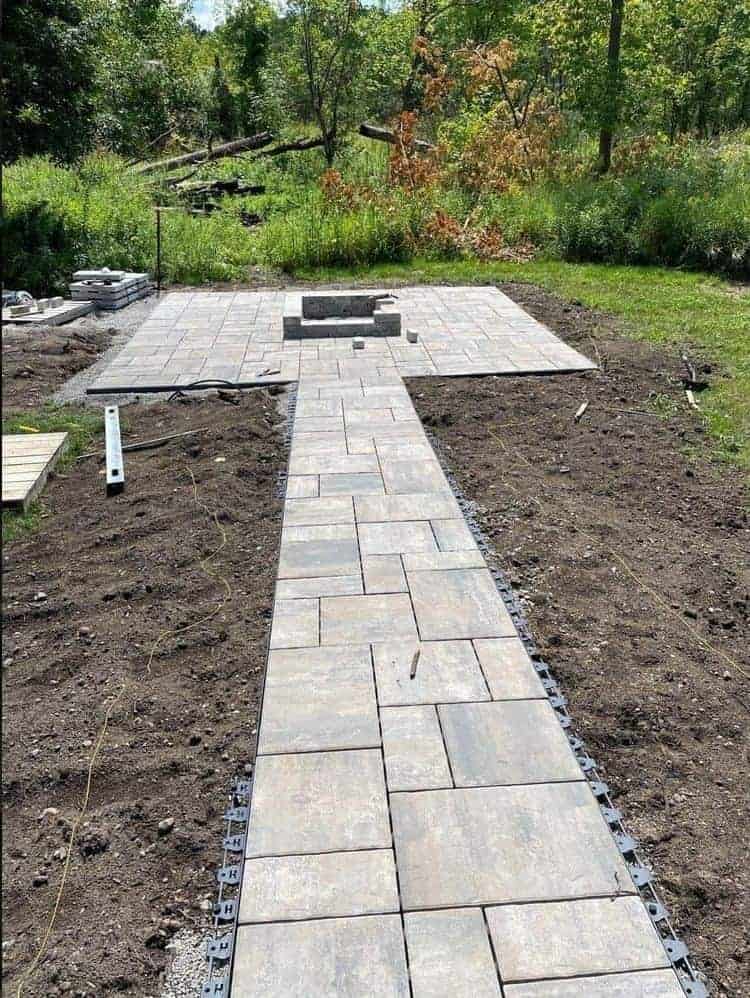 Garden stamped concrete walkway Colorado Springs - backyard paths