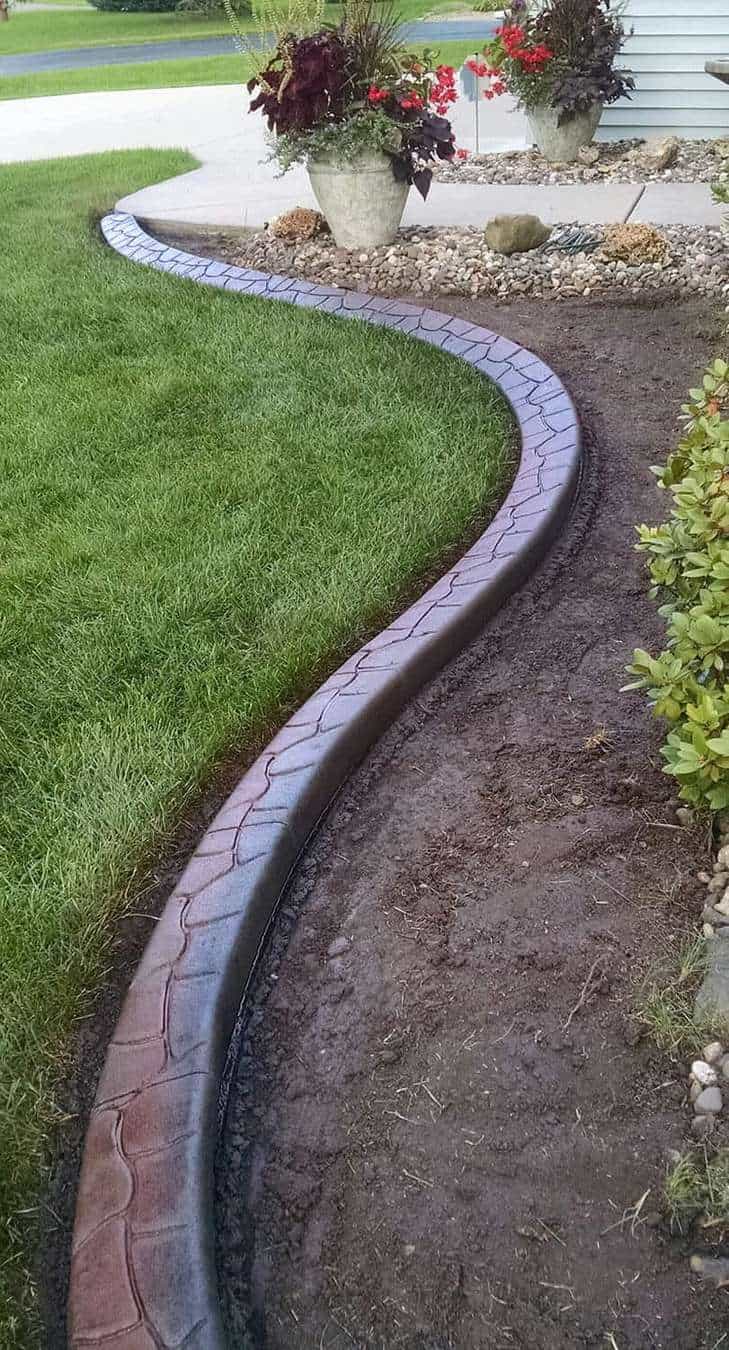 Cobblestone stamped pathway Colorado Springs - curved design