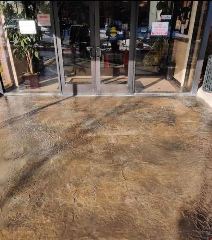 Stamped concrete with multiple patterns