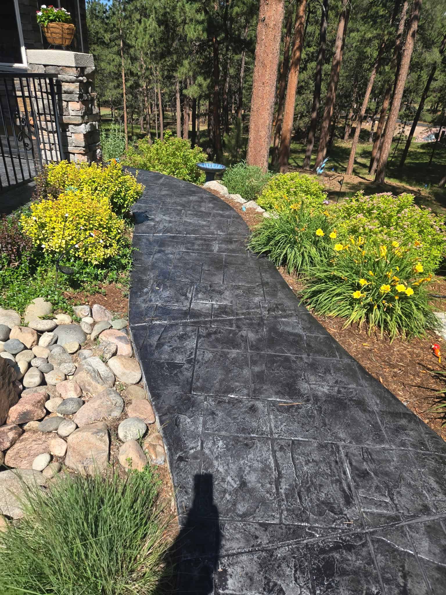 Stamped concrete walkway Colorado Springs - decorative pathway