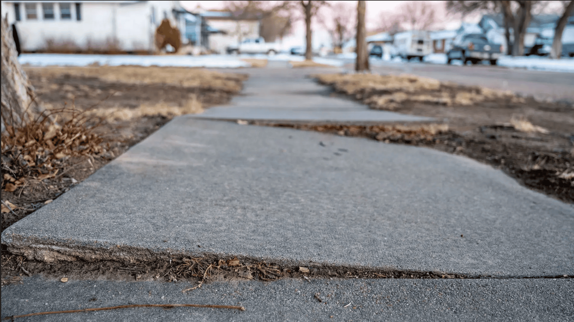 Settled concrete walkway repair Colorado Springs