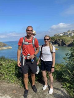 The family enjoy a stomp around picturesque Port Isaac