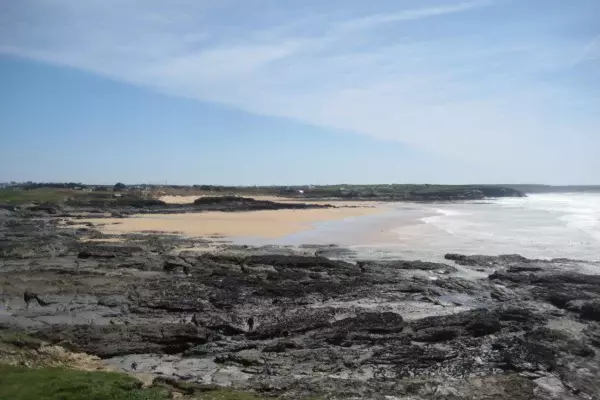 Constantine Island in the mid ground taken from Trevose Head across Constantine Bay with Booby's Bay in the foreground ©National Trust Images Sue Brackenbury