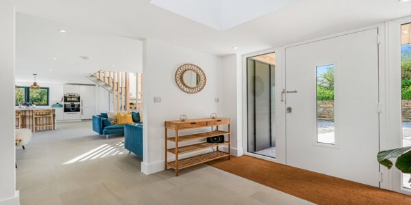 Bright and airy Cornish home interior with modern decor and natural light.