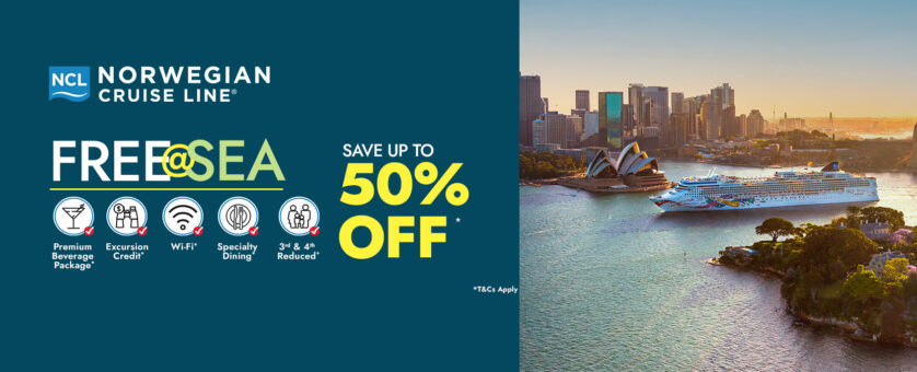 Norwegian Cruises - Free at Sea Up to 50% off