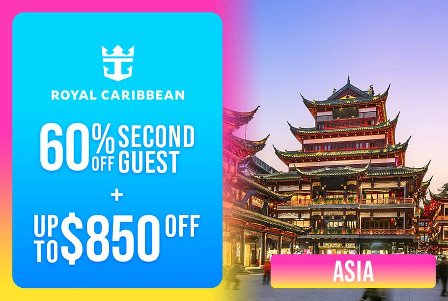 Royal Caribbean - Save Up to 60% on 2nd guest + Up to $850 Off