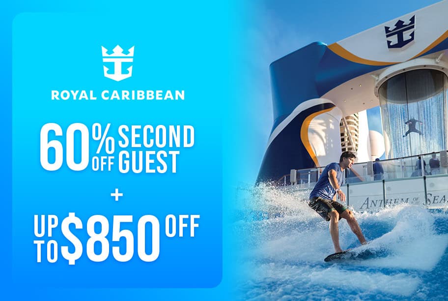 Royal Caribbean - Save Up to 60% on 2nd guest + Up to $850 Off