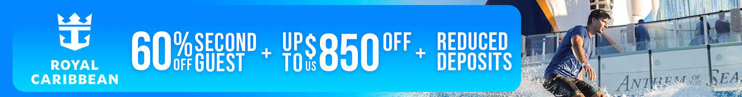 Royal Caribbean Cruises - Save 60% Off 2nd Guest