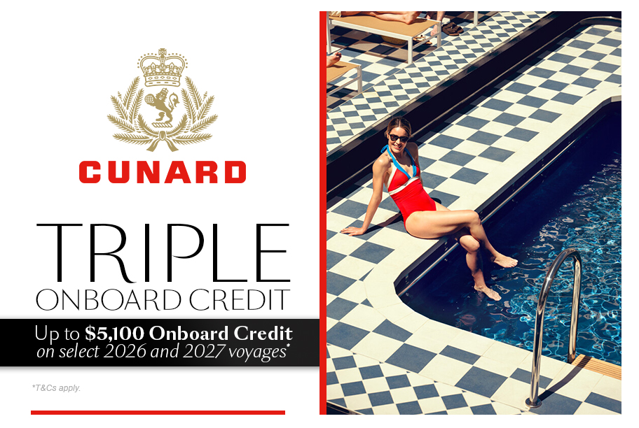 Cunard Triple Onboard Credit