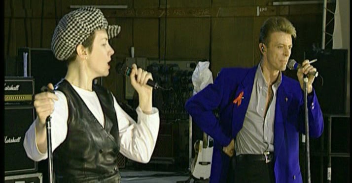 Rehearsal- Annie Lennox and David Bowie with Queen – Under pressure