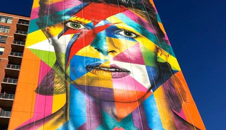Internationally Acclaimed Brazilian Artist Eduardo Kobra Paints Massive Bowie Tribute Mural in Jersey City