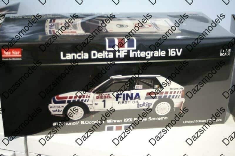 Sunstar lancia delta hf integrale 16v 1991 sanremo d.auriol 1:18 scale 3119