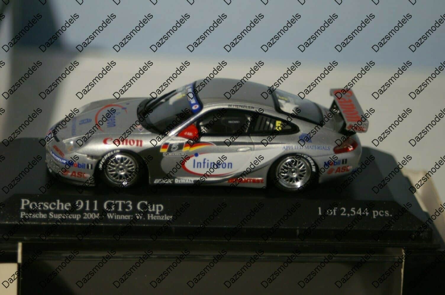 Minichamps porsche 911 gt3 cup 2004 henzier 400 046205 1:43 diecast