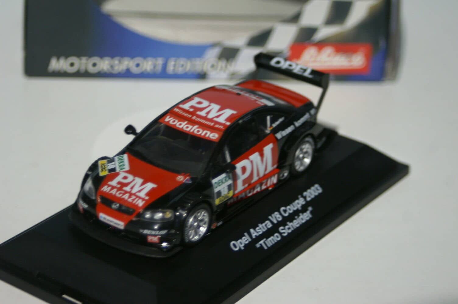 P.m.magazine opel astra v8 coupe 2003 t.scheider schuco diecast ltd 04886 1:43