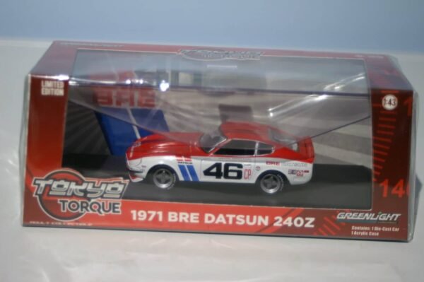 Greenlight bre datsun 240z tokyo torque 1971 greenlight 1:43 diecast 86334