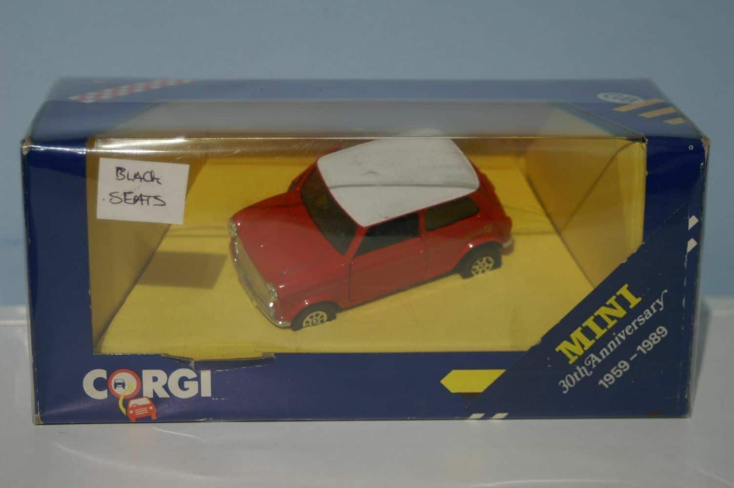 Corgi mini 30th anniversary flame red c330/4 @ 1:36 scale, black seats