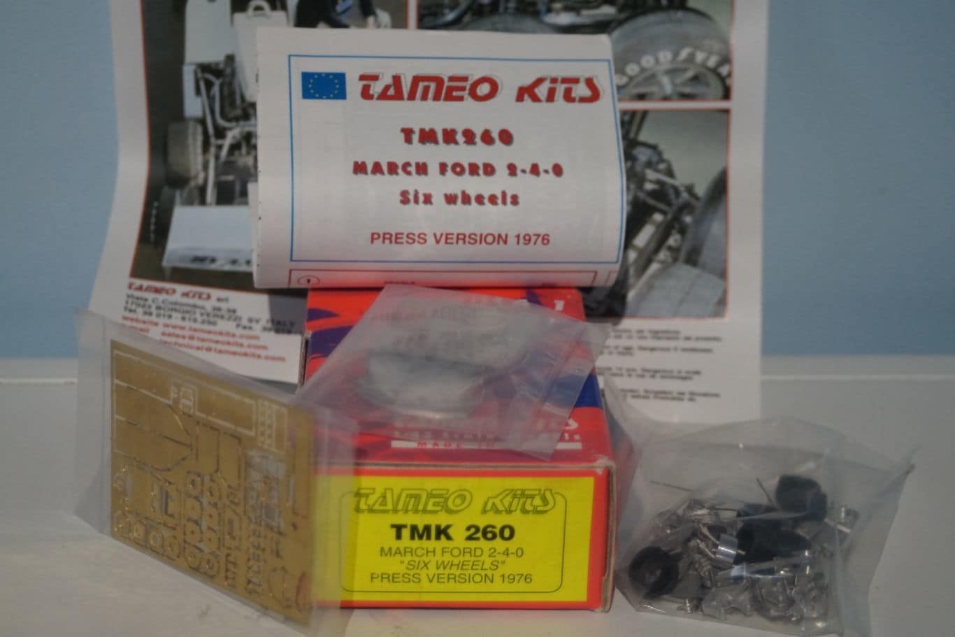 Tameo kits March Ford 2-4-0 six wheels press version 1976 1:43 TMK 260