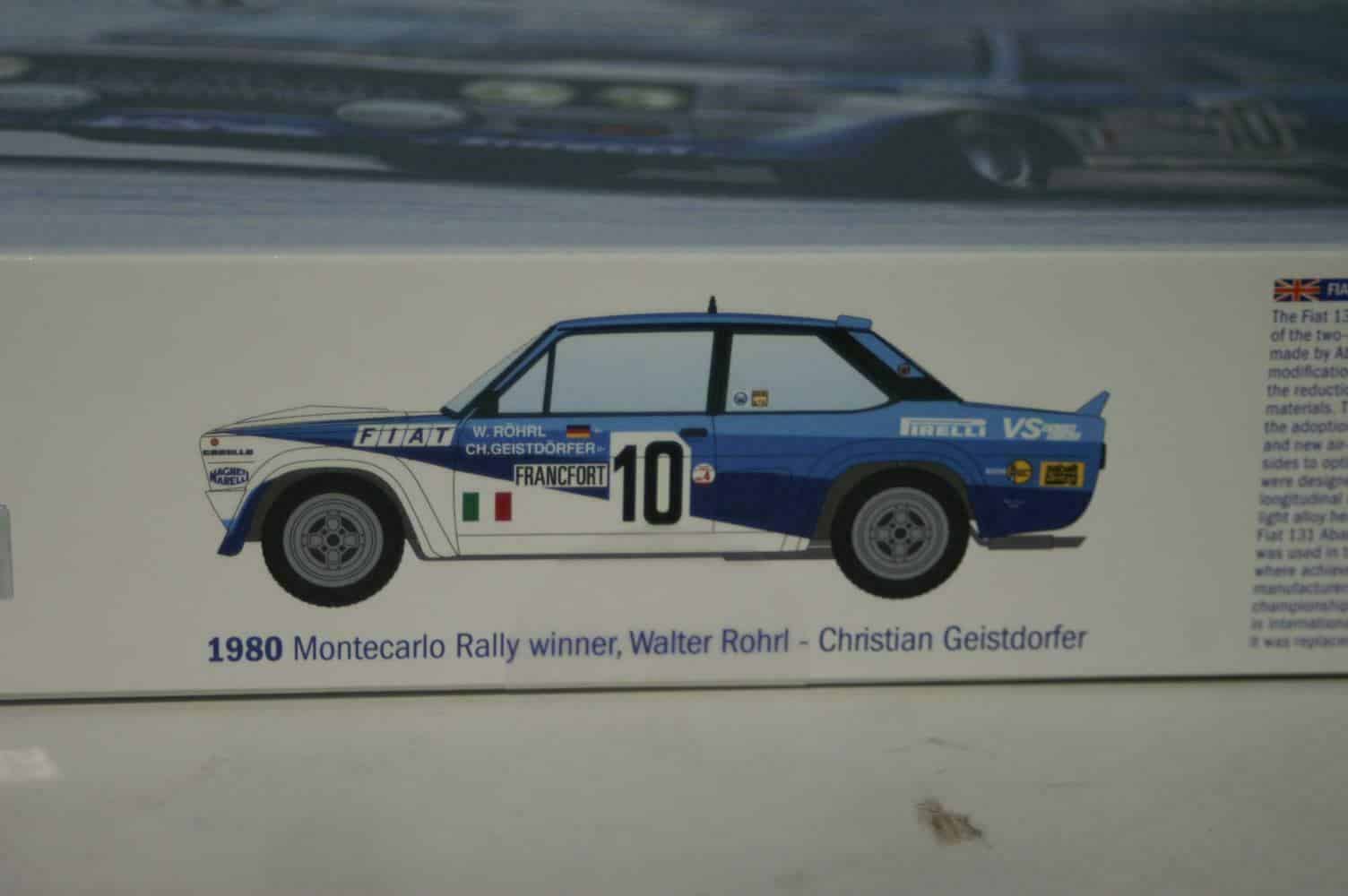 Italeri fiat 131 abarth monte carlo 1980 w.rohrl  1:24 model kit