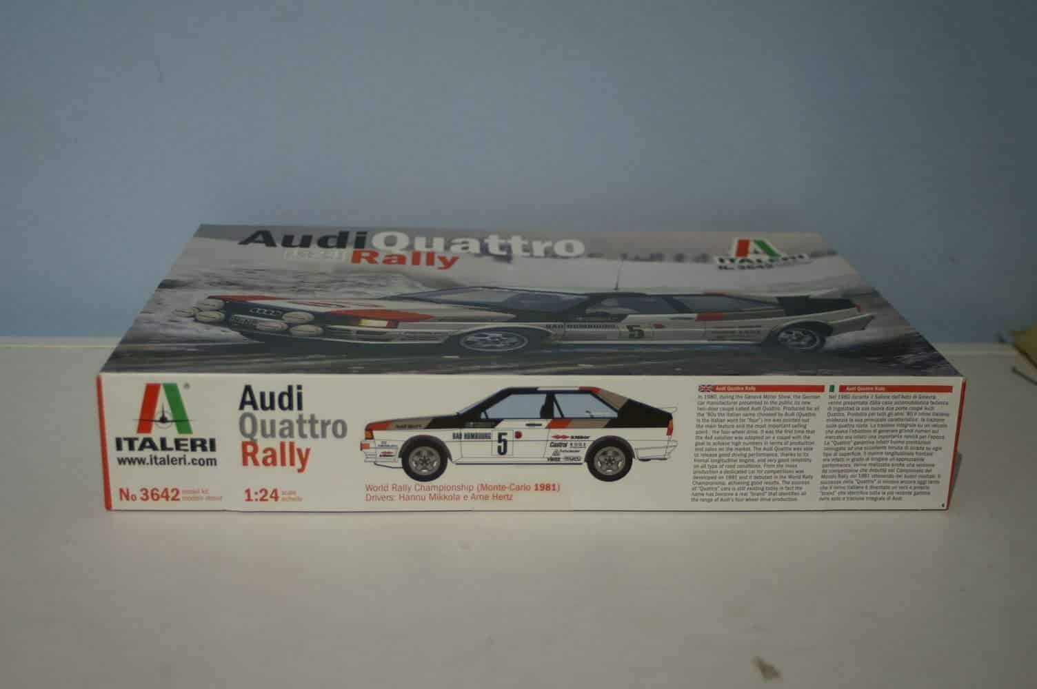 Italeri audi quattro 1:24 model kit monte carlo rallye 1981 mikkola 3642