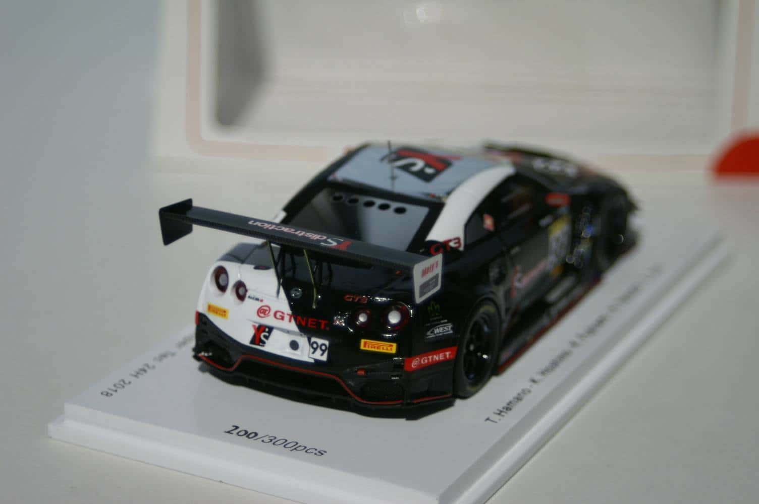 Spark nissan gt-r nismo gt3-gtnet motorsports- winner fuji super tec 24h 2018 sj067 1:43 scale resin