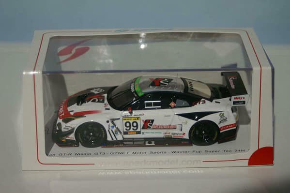 Spark nissan gt-r nismo gt3-gtnet motorsports- winner fuji super tec 24h 2018 sj067 1:43 scale resin
