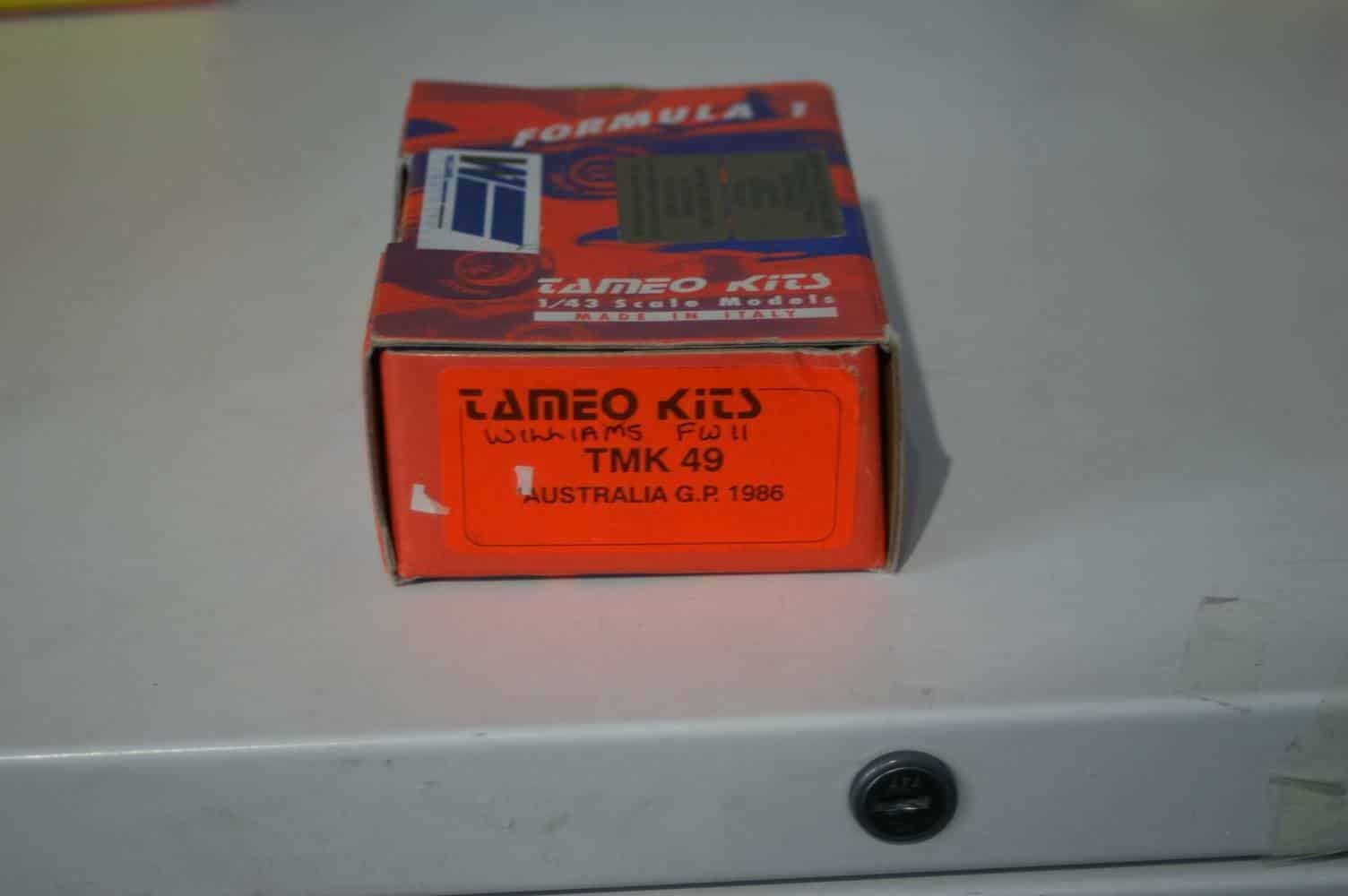 Tameo kits williams fw11 australia g.p. 1986 1:43 tmk 49