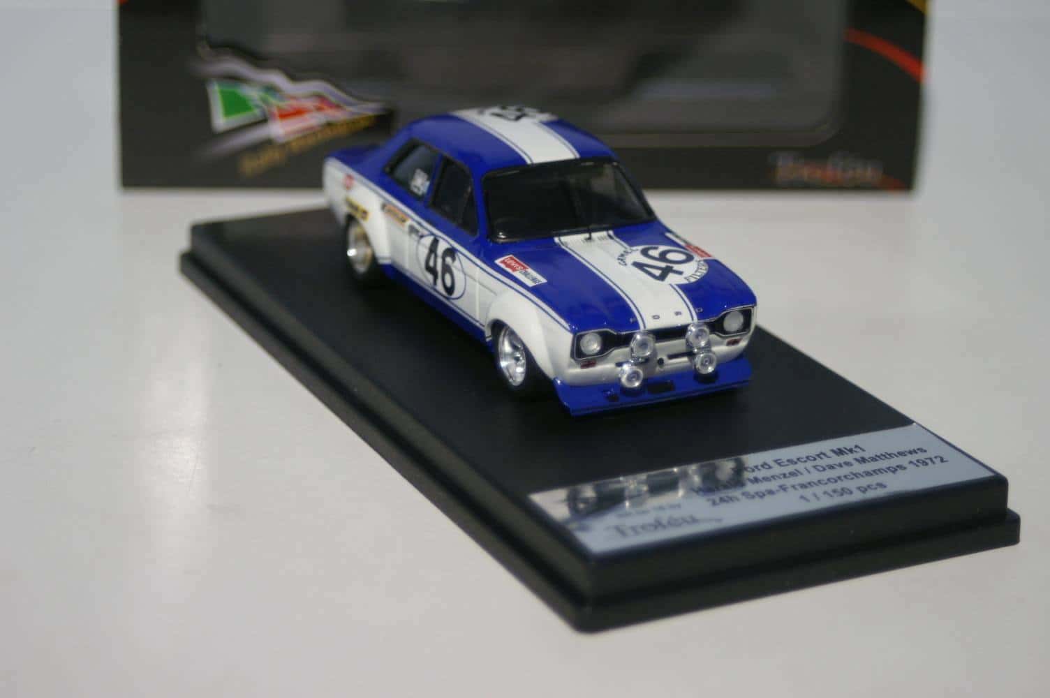 Ford Escort Mk1 24Hr Spa 1972 H.Menzel RR.be 18 Trofeu Diecast