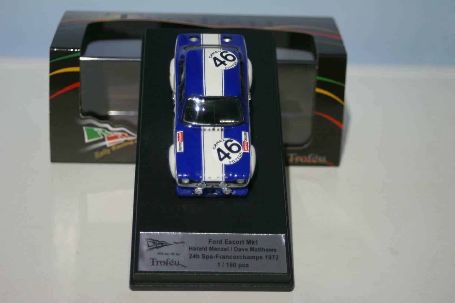 Ford Escort Mk1 24Hr Spa 1972 H.Menzel RR.be 18 Trofeu Diecast